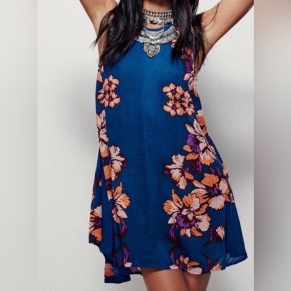 Free People Paint The Sun Slip Dress  Lg - Picture 1 of 13